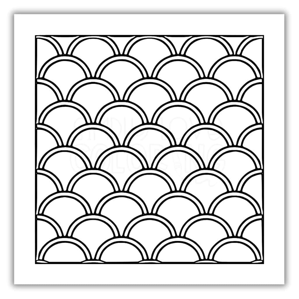 Mermaid Scale Pattern Coloring Sheet