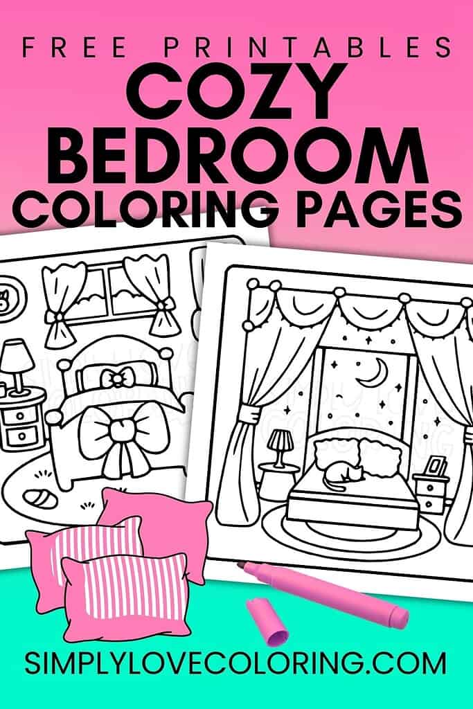 cozy bedroom coloring pages pinterest image
