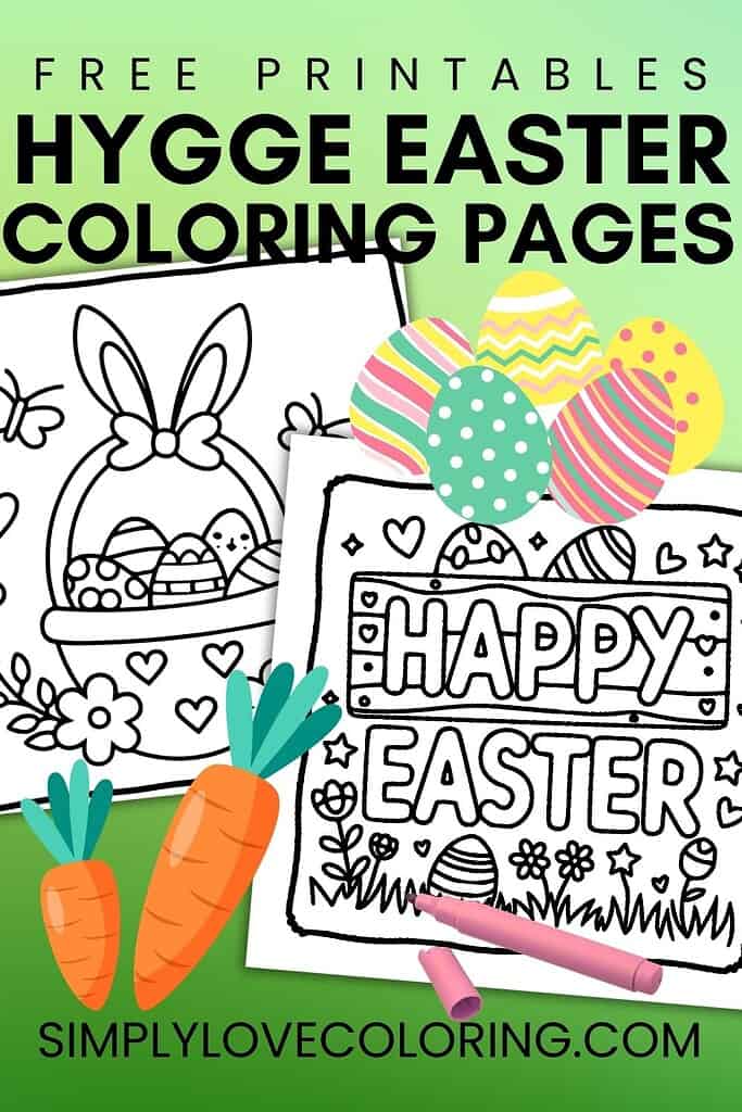 hygge easter coloring pages pinterest image