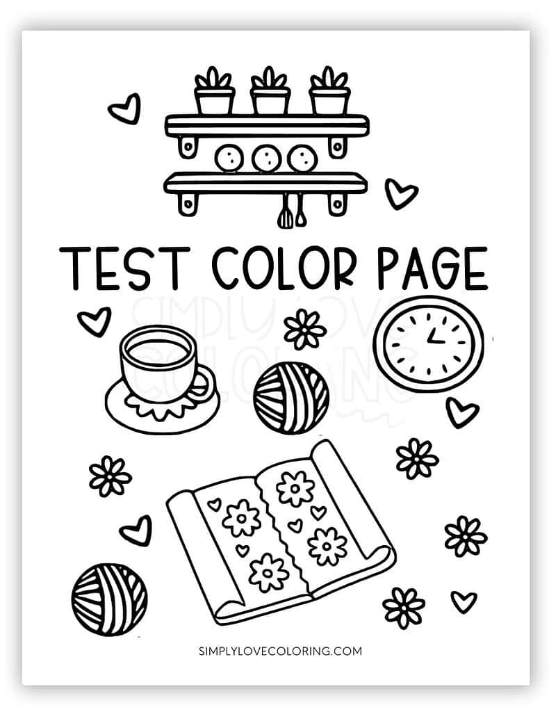 Test Color Page Cozy Kitchen Coloring Page