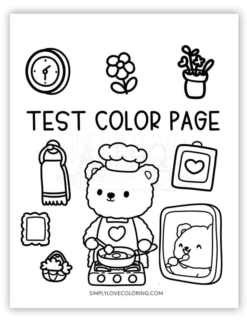 Test Color Page Cute Bear Coloring Pages