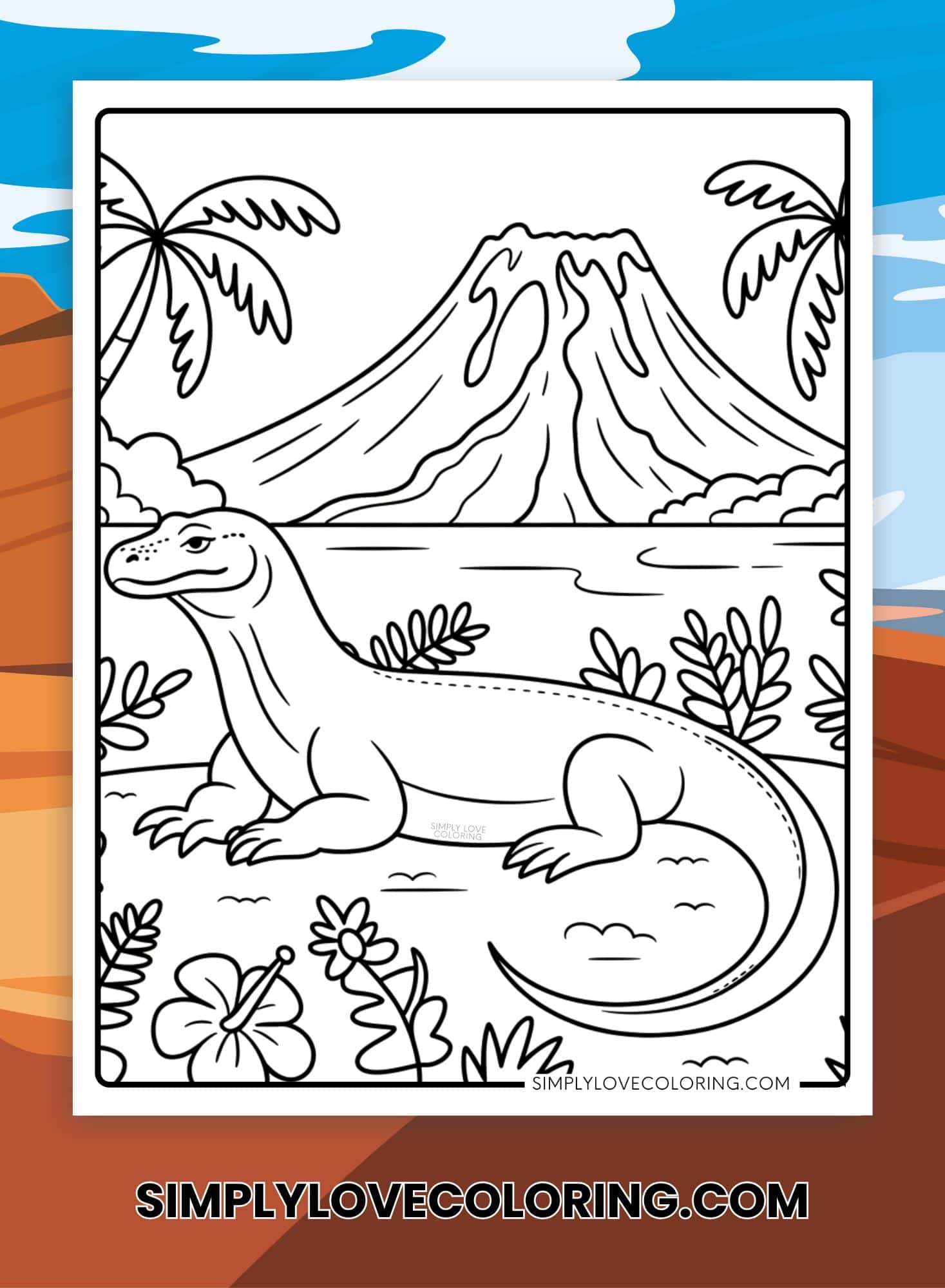 Komodo Dragon Coloring Pages (Free PDF Printables) - Simply Love Coloring