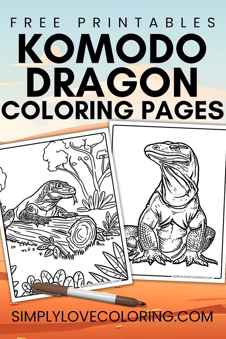 Komodo Dragon Coloring Pages (Free PDF Printables) - Simply Love Coloring
