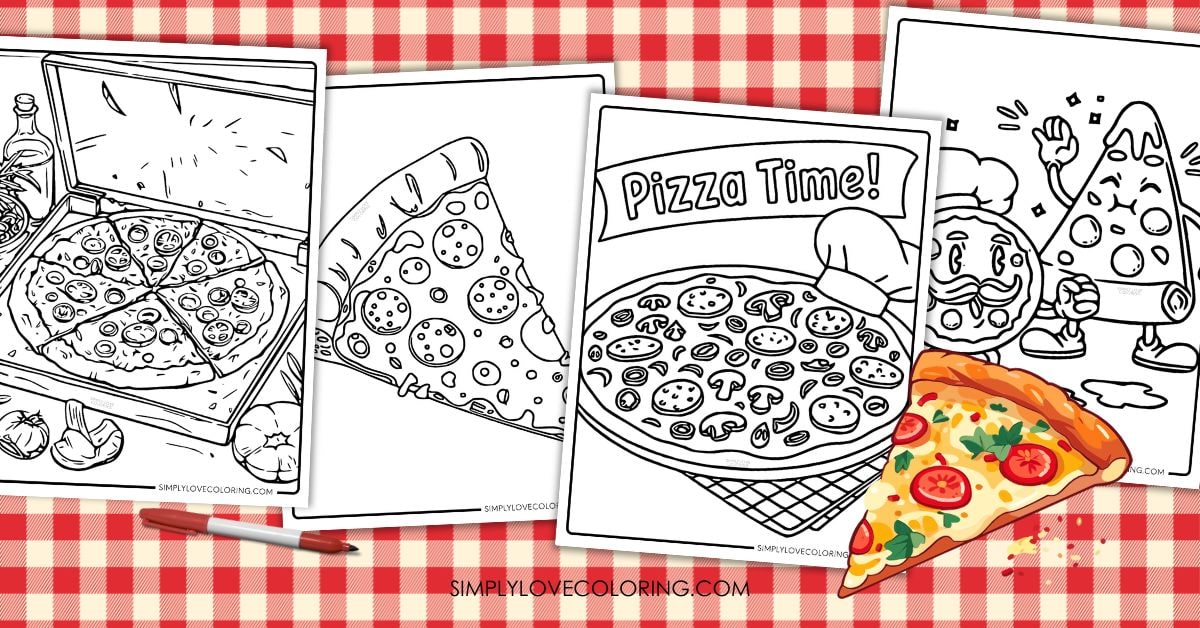pizza coloring pages featured image
