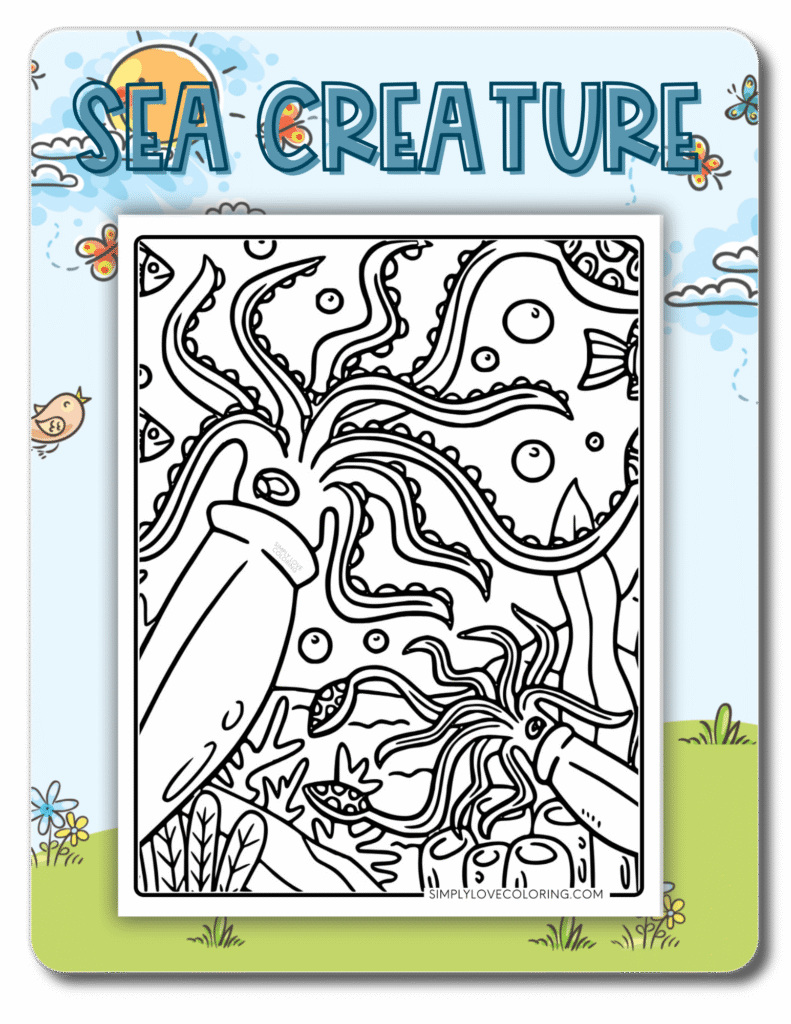 sea creatures coloring pages category image