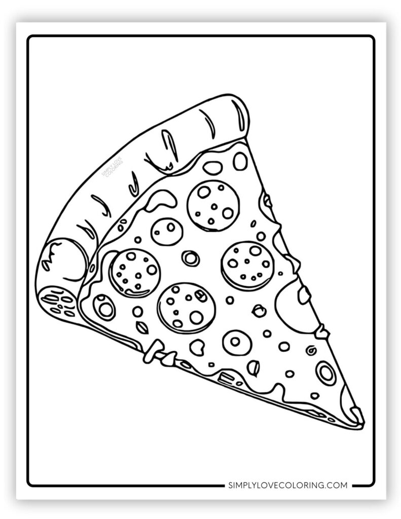 Slice of Pizza Coloring Page