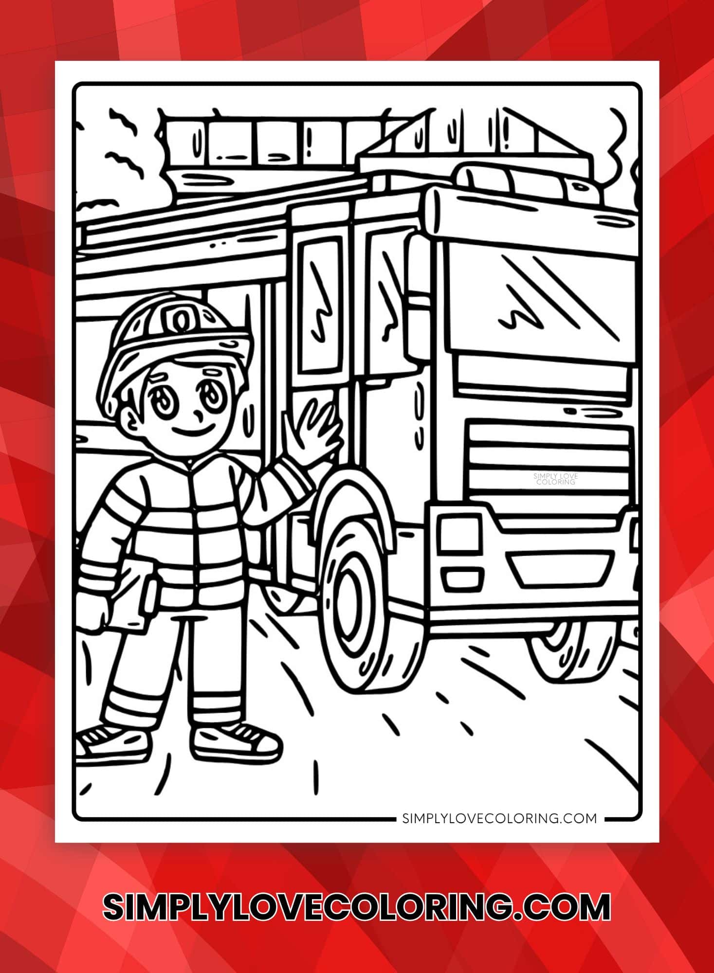 Fire Truck Coloring Pages Free Pdf Printables Simply Love Coloring