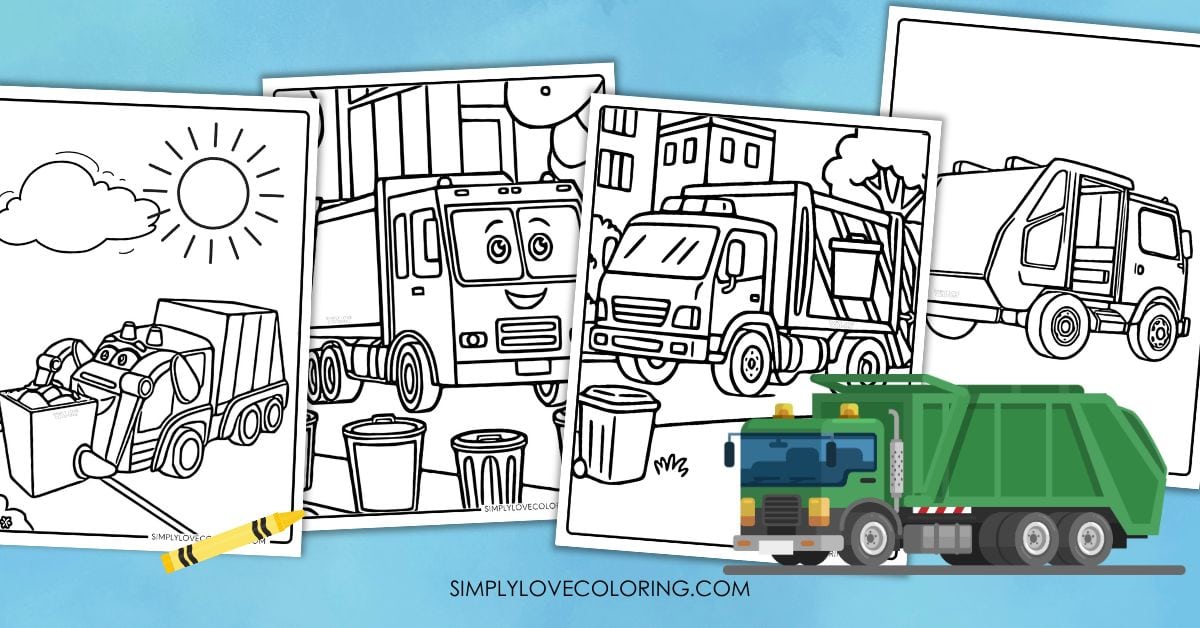 Garbage Truck Coloring Pages Featured Image