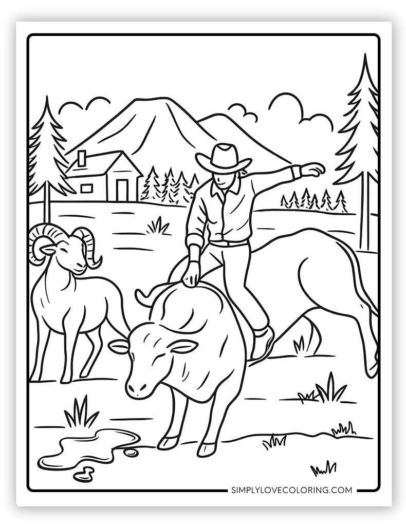 Cowboy Riding a Bull