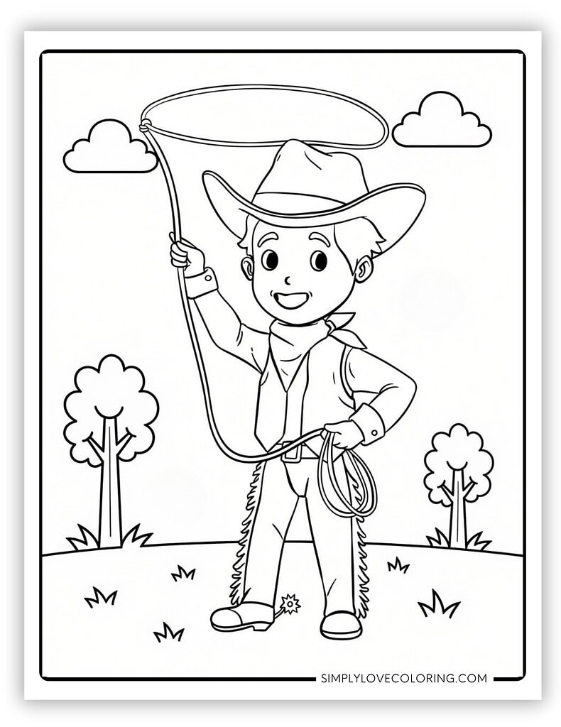 Cowboy Throwing a Lasso