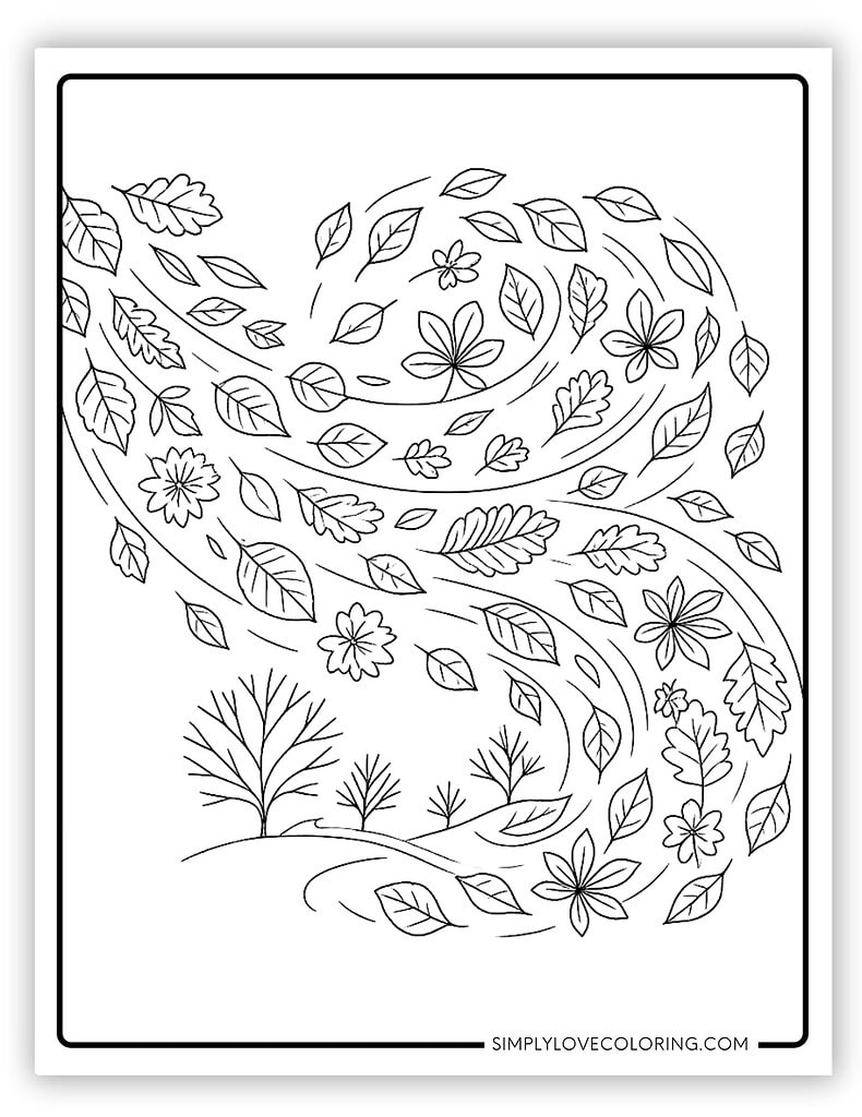 Fall Leaves Swirling Through Air