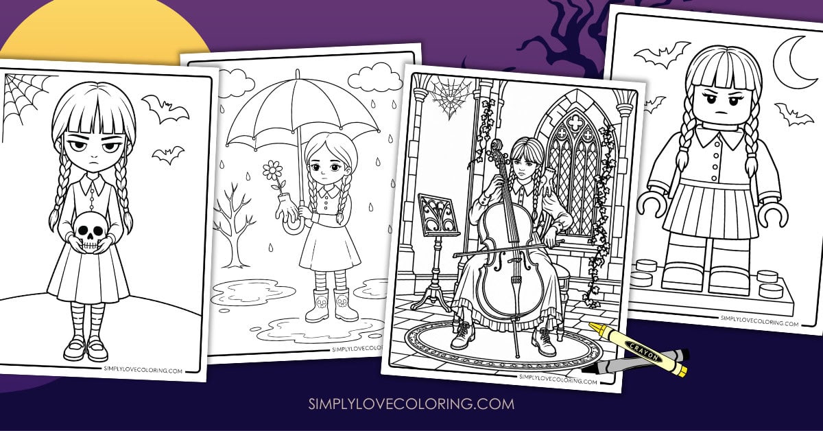 Wednesday Coloring Pages Featured Image